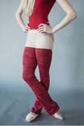 【Rubia Wear】 レッグウォーマー 58cm　赤系クランベリー