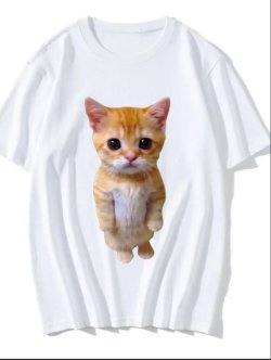 画像5: 可愛いネコのTシャツ　４色