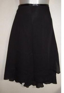 画像1: トゥリーナウェア：無地ジョーゼットスカート「黒」　２３インチ